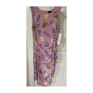 NWT August Silk size 12 summer sleeveless faux wrap dress